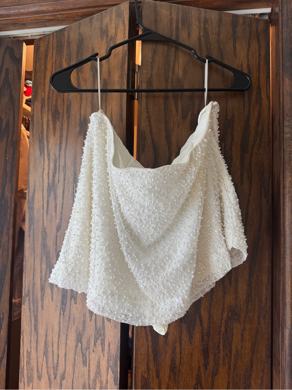 Abercrombie Beaded Ivory Mini Skirt